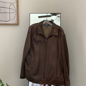 Polo by Ralph Lauren 100% leather brown coat size large